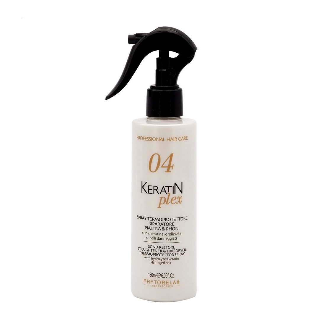 Термозахист для волосся Phytorelax Laboratories Keratin Plex Bond Restore Straightener &amp; Hairdryer Thermoprotector Spray з гідролізованим кератином, 180 мл